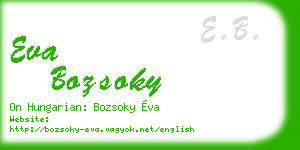 eva bozsoky business card